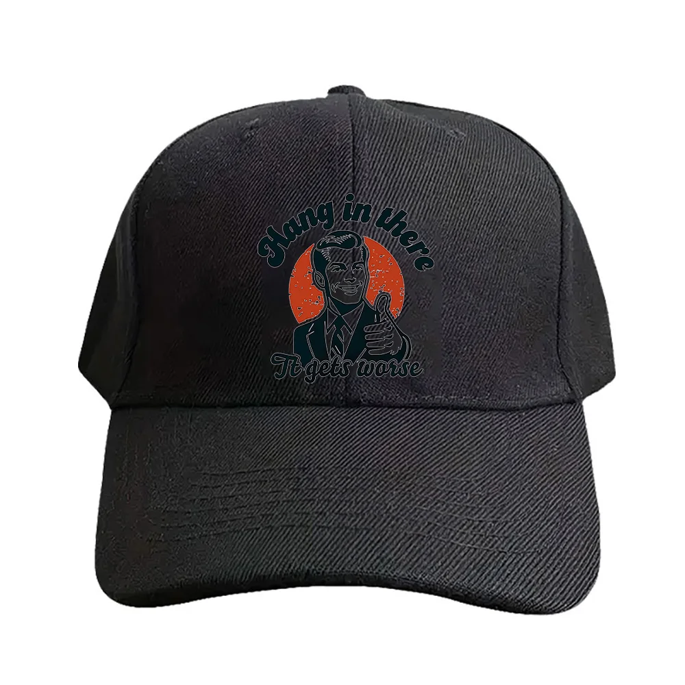 Hang In There it gets waise Cap Summer Woman Man Baseball Cap Adjustable with Curved Brim Duckbill Cap Protection Sun Hats