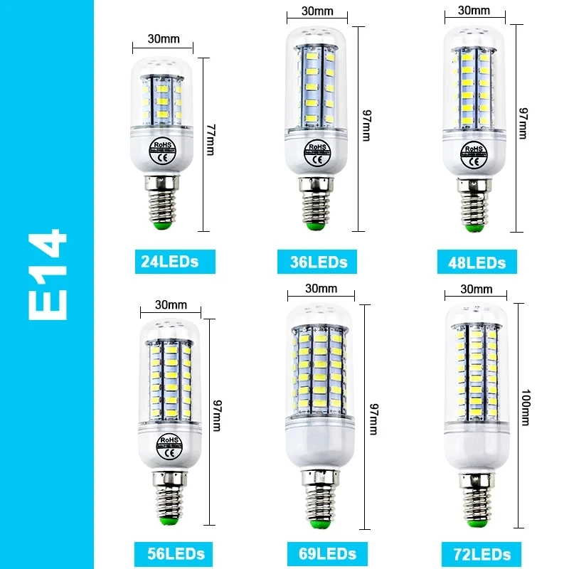 Imagem -05 - Lâmpada Pequena do Milho de Thd _ Idomestic 220v E27 E14 B22 E12 Gu10 g9 Economia de Energia 5w 6w 7w 8w 10w 12w 15w 50w Led Smd5730