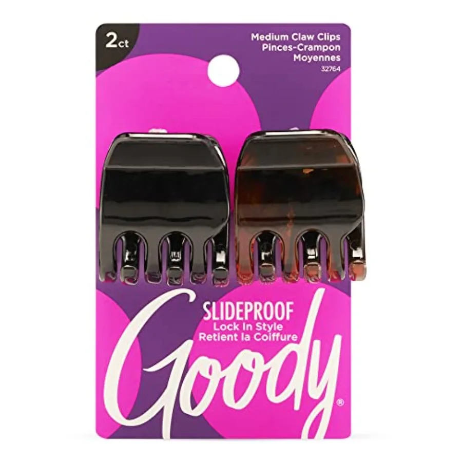 

Goody Classics Medium Claw Clips in Black and Brown Colors Ideal for Quick and Easy Hair Updos Comfortable and PainFree Hair Ac