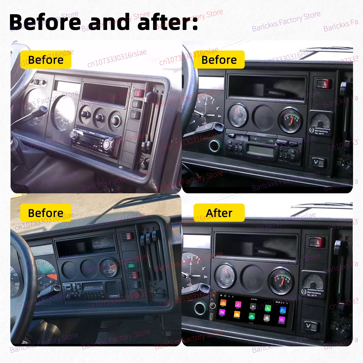 1Din Carplay راديو أندرويد سيارة الوسائط المتعددة لشركة فولكس فاجن فولكس فاجن LT28 LT31 LT35 LT46 LT55 1 I 1975-1996 6.86 "شاشة ستيريو Autoradio
