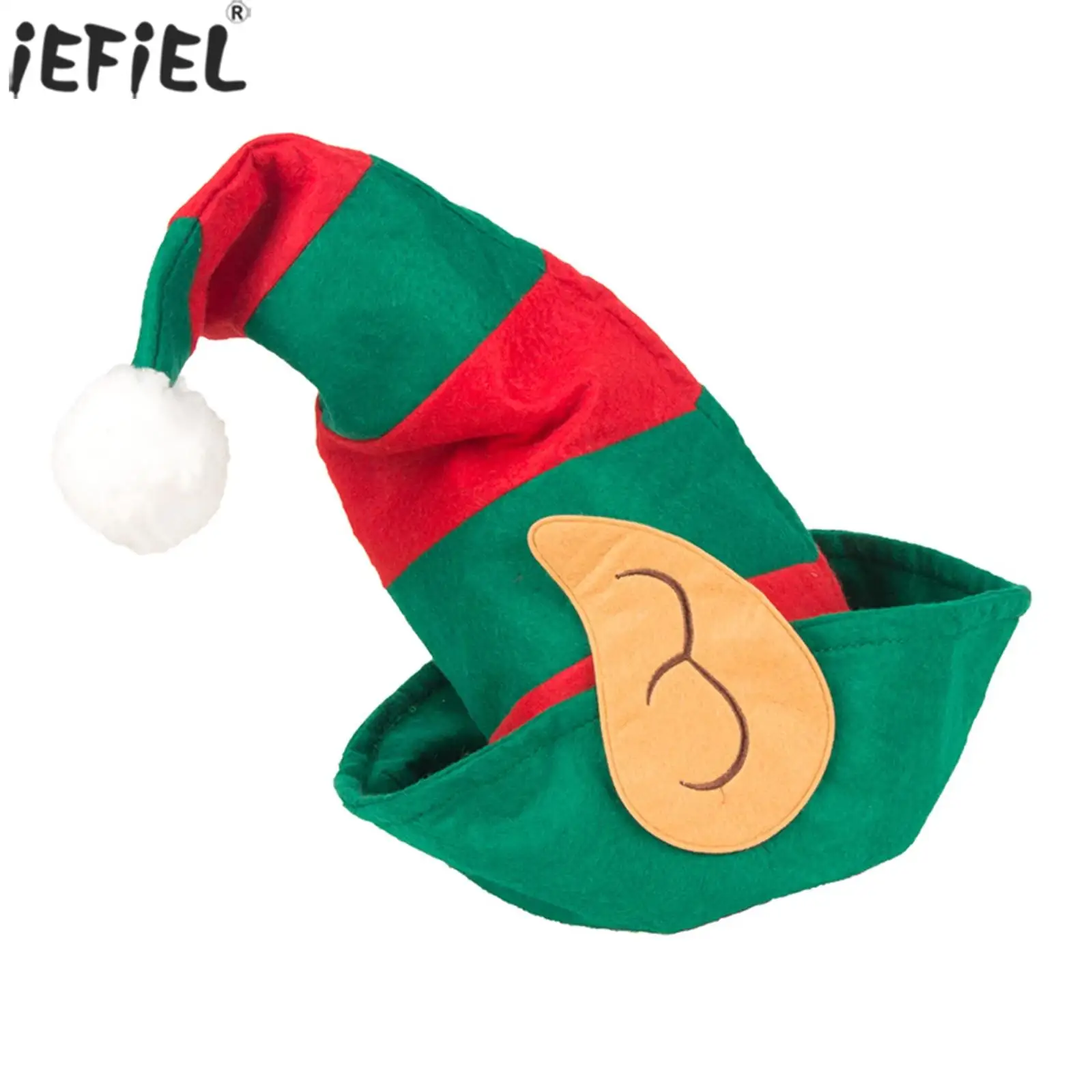 1 قطعة سانتا مساعد عيد الميلاد تأثيري قزم مهرج قبعة مزينة مع آذان مرفقة قبعة للجنسين عطلة قبعة زينة عيد الميلاد