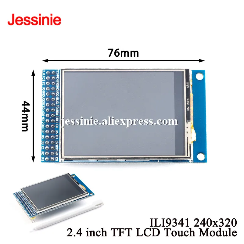 

2,4-дюймовый цветной TFT LCD сенсорный дисплейный модуль 2,4" ILI9341 240*320 3.3V~5V 16-битный параллельный интерфейс, резистивный сенсорный экран
