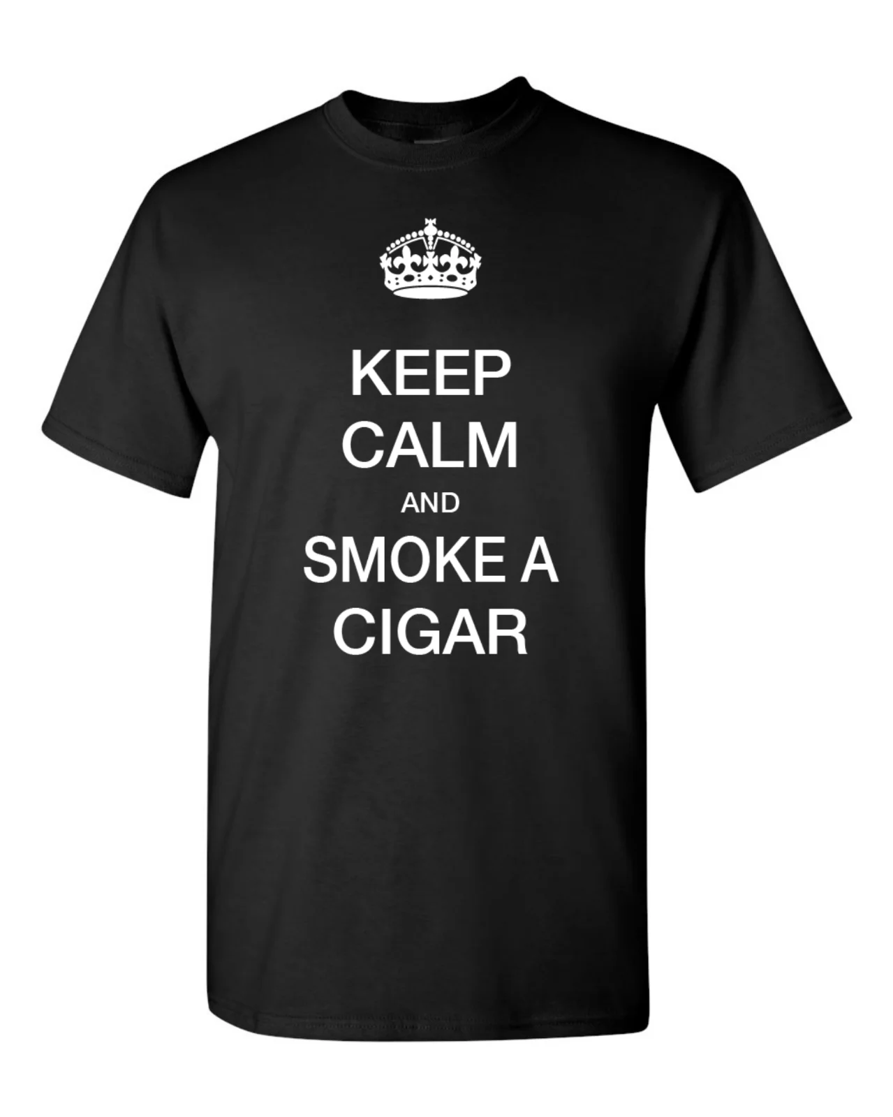 Keep Calm And Smoke A Cigar Graphic T-shirt Funny Graphic Parody Tee