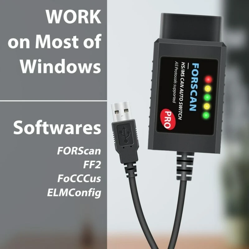 

ELM327 PRO V1.5 for Ford FORScan Pro Car Scan Tool for Ford Hidden Function Programming OBD2 Diagnostic Scanner HS MS-CAN