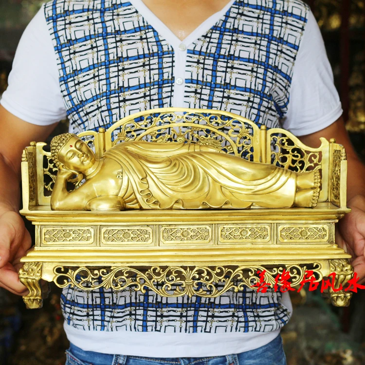 Large # blessing Company SHOP Store home TOP efficacious Talisman Protection-Sleeping Buddha RU LAI Chinese FENG SHUI statue