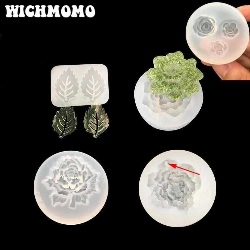 

Новинка, 1 шт., листья, цветок, ремесло, сделай сам, прозрачные УФ-смола, жидкие силиконовые комбинированные формы для ожерелья, сережек, изготовления ювелирных изделий