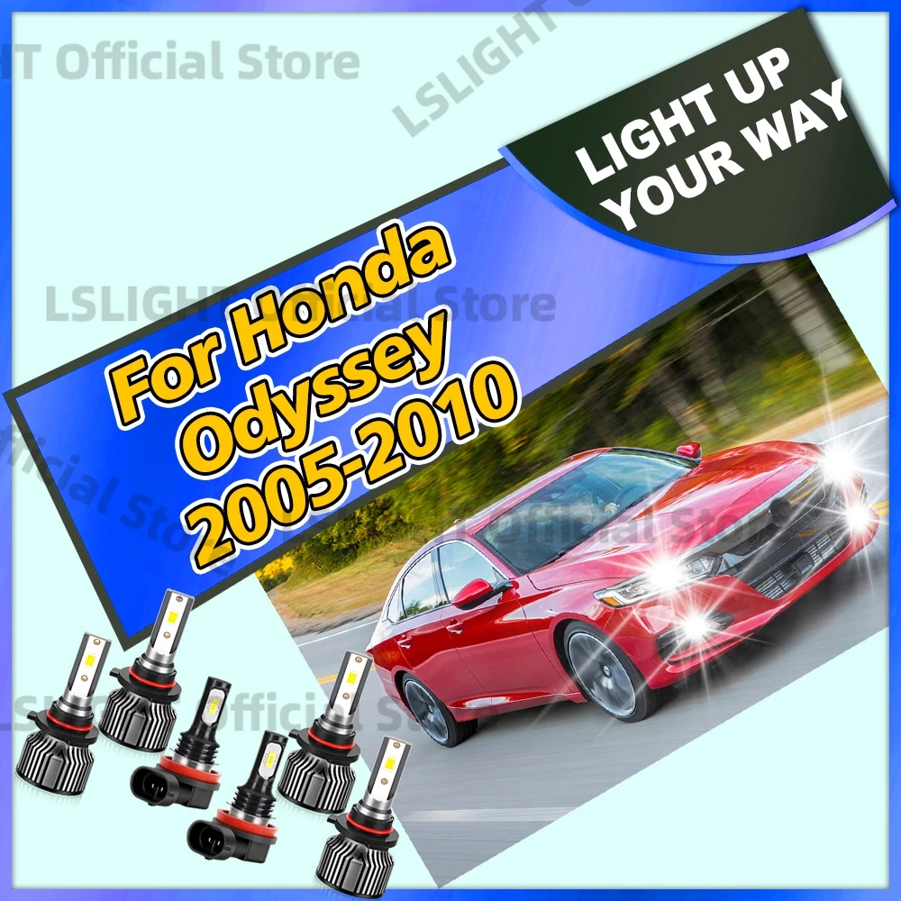 

2/6x светодиодные лампы для Honda Odyssey 2005 2006 2007 2008 2009 2010 дальнего ближнего света 20000LM 120 Вт фары 12 В противотуманные фары