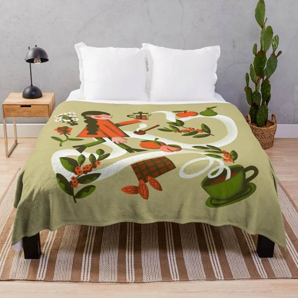 

Flavors of coffee Throw Blanket decorative Blankets For Bed Decorative Sofas Blankets