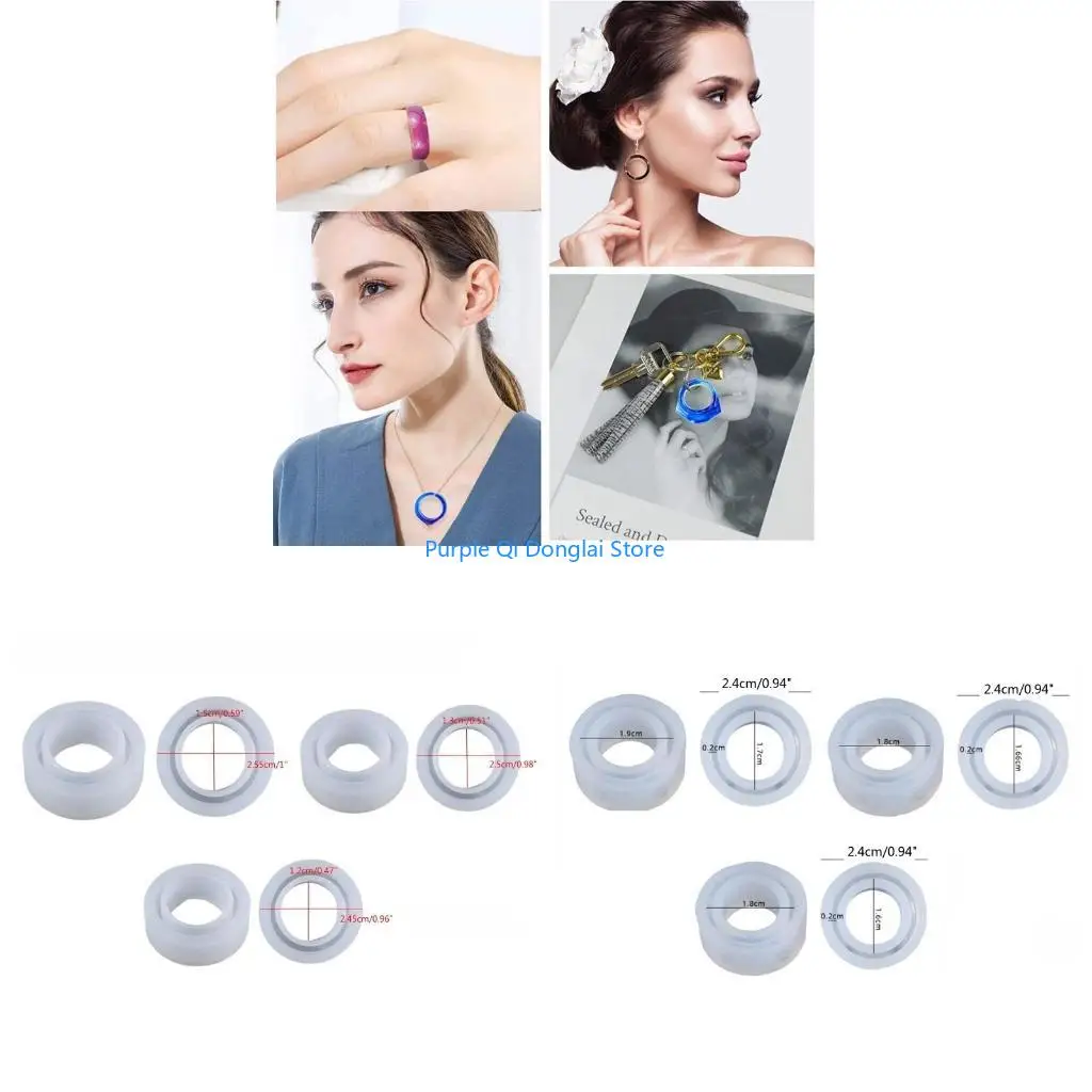 L21E 3Pcs Assorted Ring Silicone Mold Jewelry Resin Casting Mold US 8