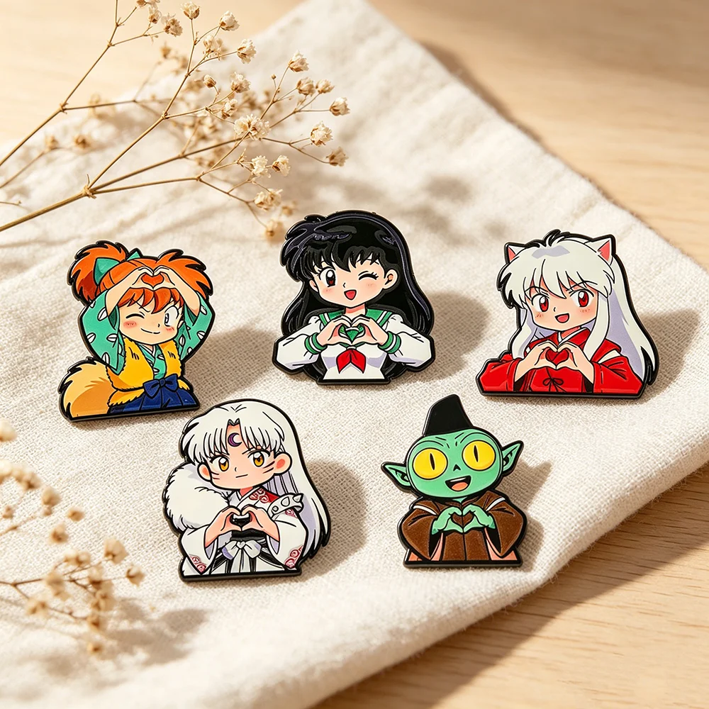 Anime Q Version Character Metal Lapel Brooch Badges for Backpack Bag Decor, Collectible Pin Gift for Anime Fans Enthusiasts
