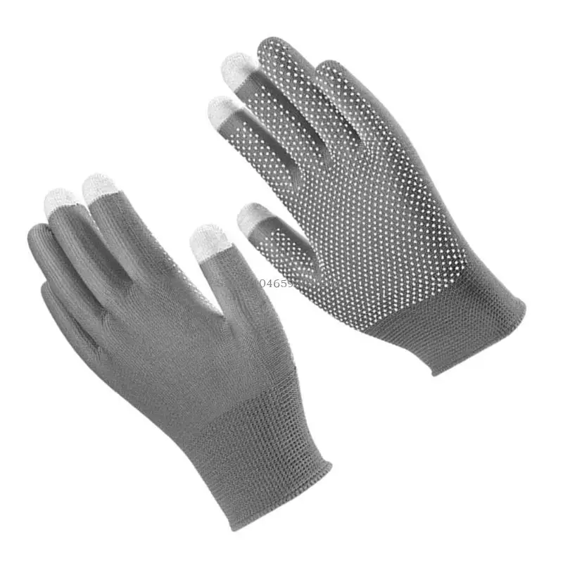 قفازات واقية رقيقة المظهر تعمل باللمس، مزيج من ألياف الكربون المستجيبة، طلاء مانع للانزلاق من أجل بيئة عمل دقيقة