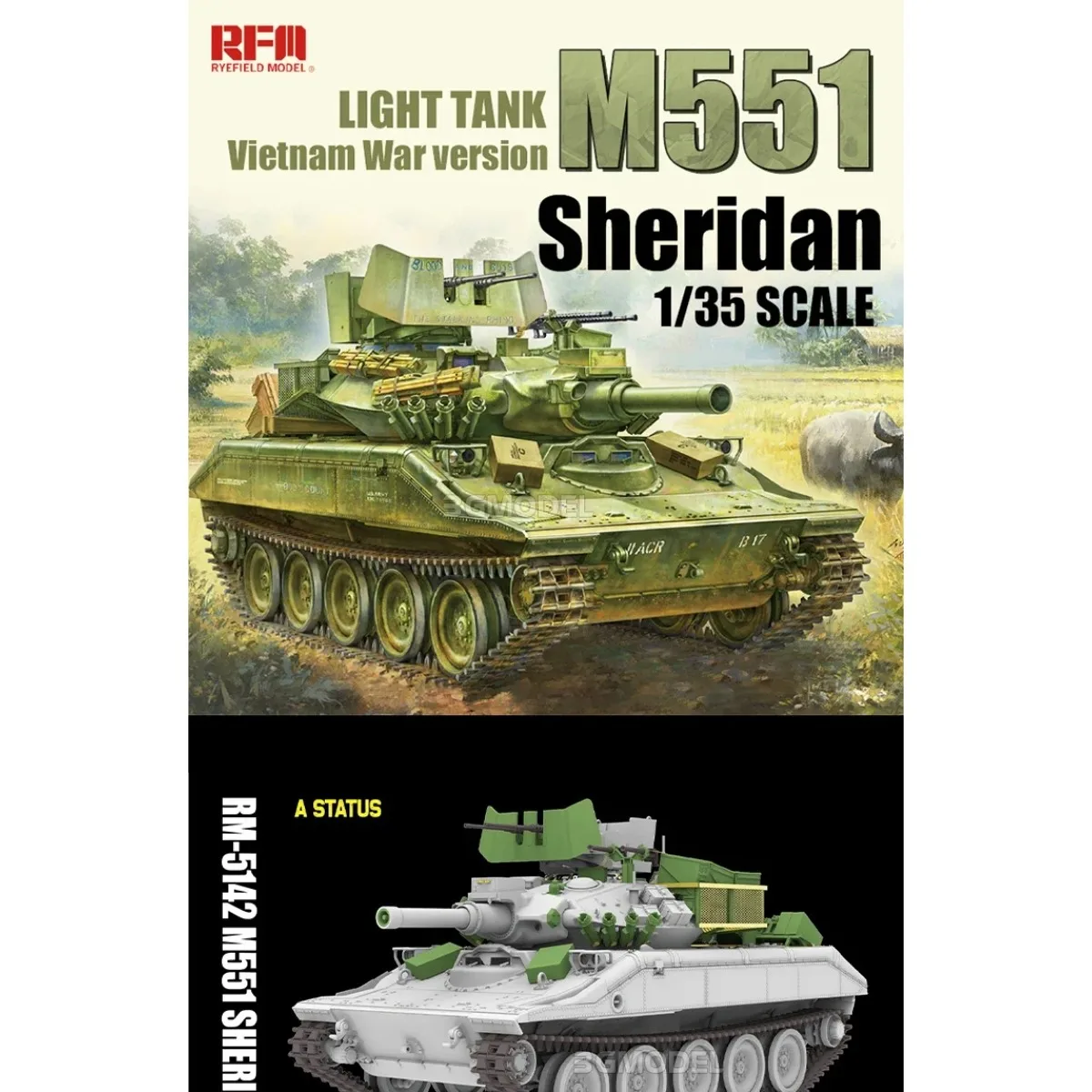 Ryefield  Rm-5142 M551 Light  Sheridan (Vietnam War) 1/35 assembly Tank model plastic toy model kit
