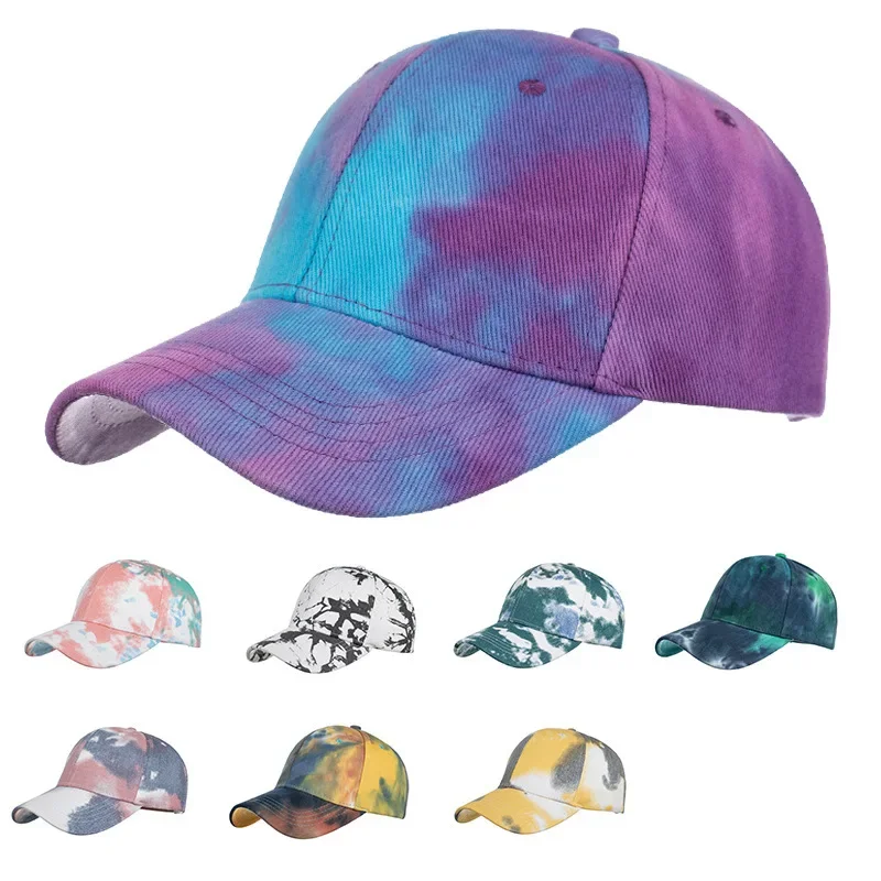 

Fashionable Tie Dye Baseball Cap Women's Ins Colorful Irregular Hip-hop Duckbill Cap Summer Outdoor Sun Hat