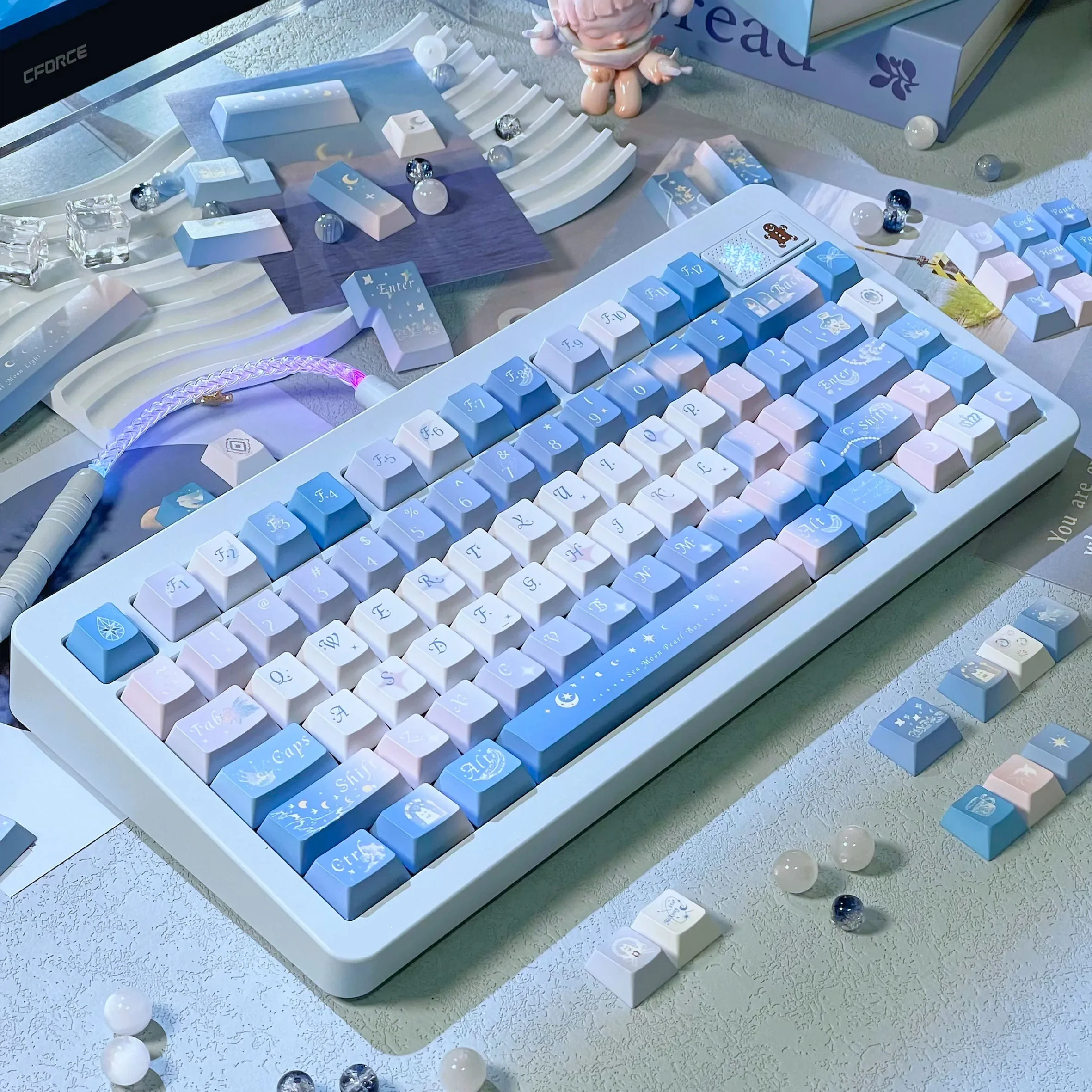 Original keycaps, pearl caskets, original design of mechanical keyboards, exquisite hand-painted cartoon keycaps