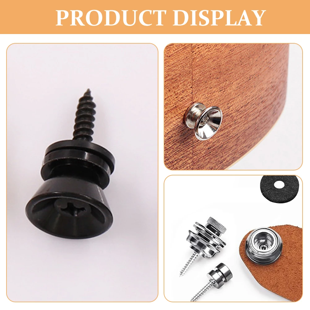 

6Pcs Premium Guitar Strap Lock Attachments Metal Buttons for Acoustic Electric Guitar Accessories