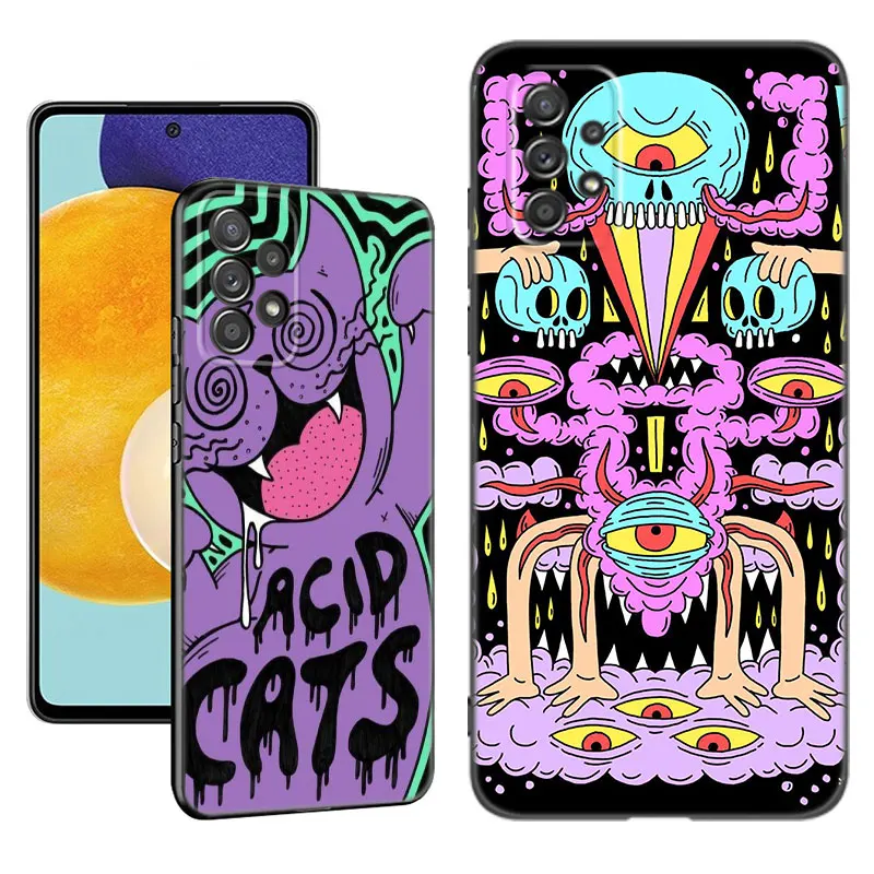 Colourful Psychedelic Trippy Art Case For Samsung A13 A22 A24 A32 A23 A25 A34 A35 A52S A53 A54 A55 A73 A12 A14 A15 A31 A33 A50