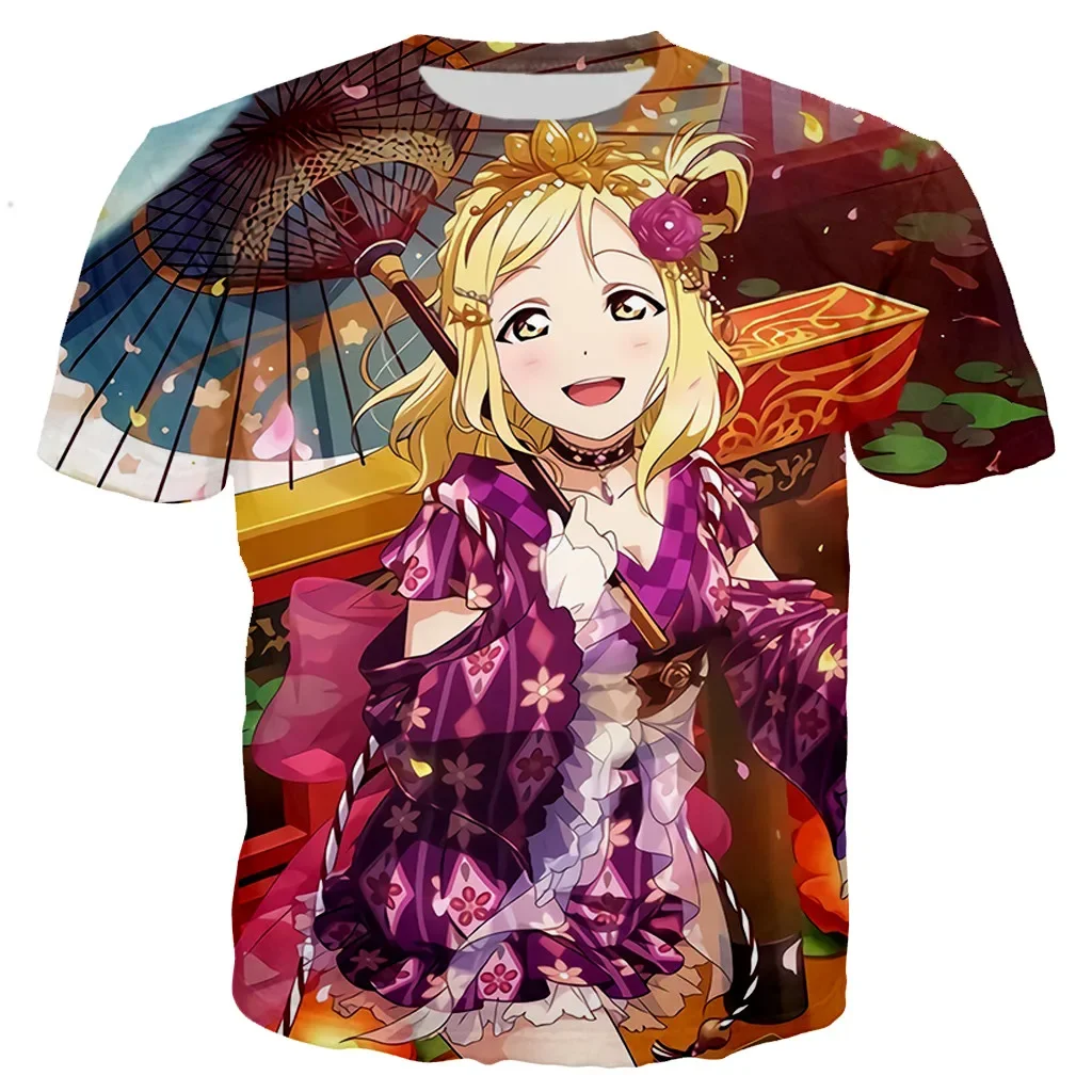 Summer 2023 New 3D Printed Sexy Anime Beach Girl Men/women Fashion Love Live T-shirt Casual Style Shirts Oversized Clothing