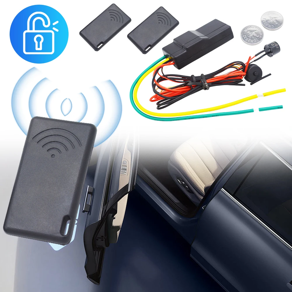 12V Car Anti-Theft Device Anti-Hijacking Alarm System 2.4GHz RFID Auto Car Alarm Engine Dark Lock Security Alarm Tool System