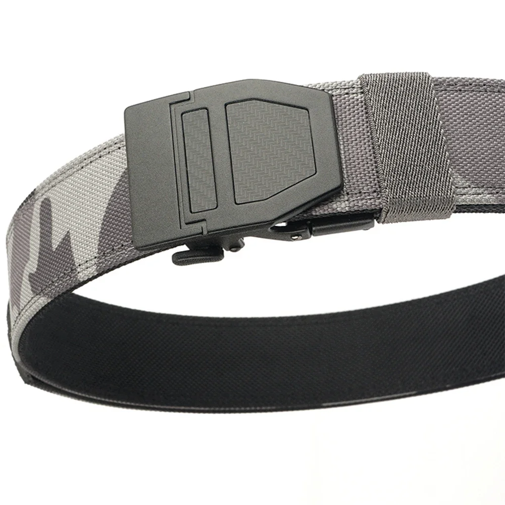 TUSHI Brand Double Layered Thickened Tactical Belt Men's Enthusiasts Outdoor Nylon 3.8 Upgraded Automatic Buckle Gun
