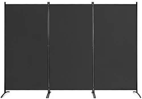 

6 Ft Tall 3 Panel Room Divider Black, Lightweight Portable Folding Privacy Screen, Freestanding Partition Wall Divider and Separ