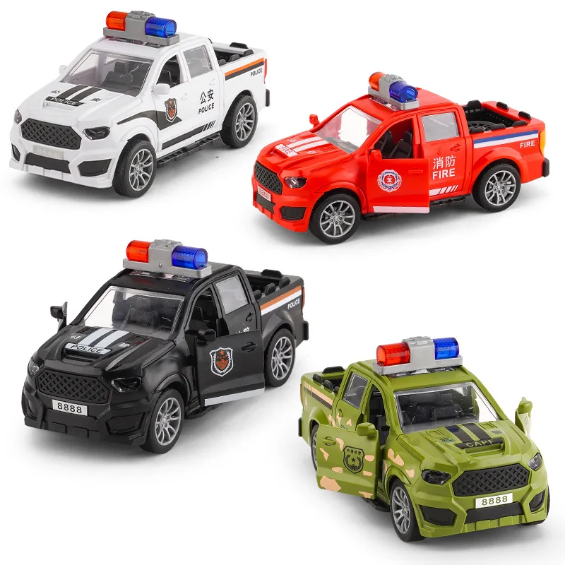 Camión de policía simulado, Mini vehículo de juguete extraíble, modelo educativo para niños, camión de policía, coche de inercia para regalo