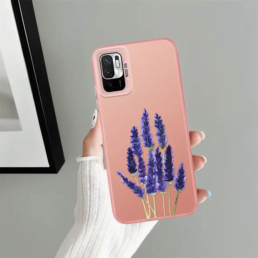 الأرجواني زهرة الخزامى عودة غطاء الهاتف القضية ل Xiaomi Poco X3 برو C50 F3 GT C51 X5 F4 X3 NFC #2