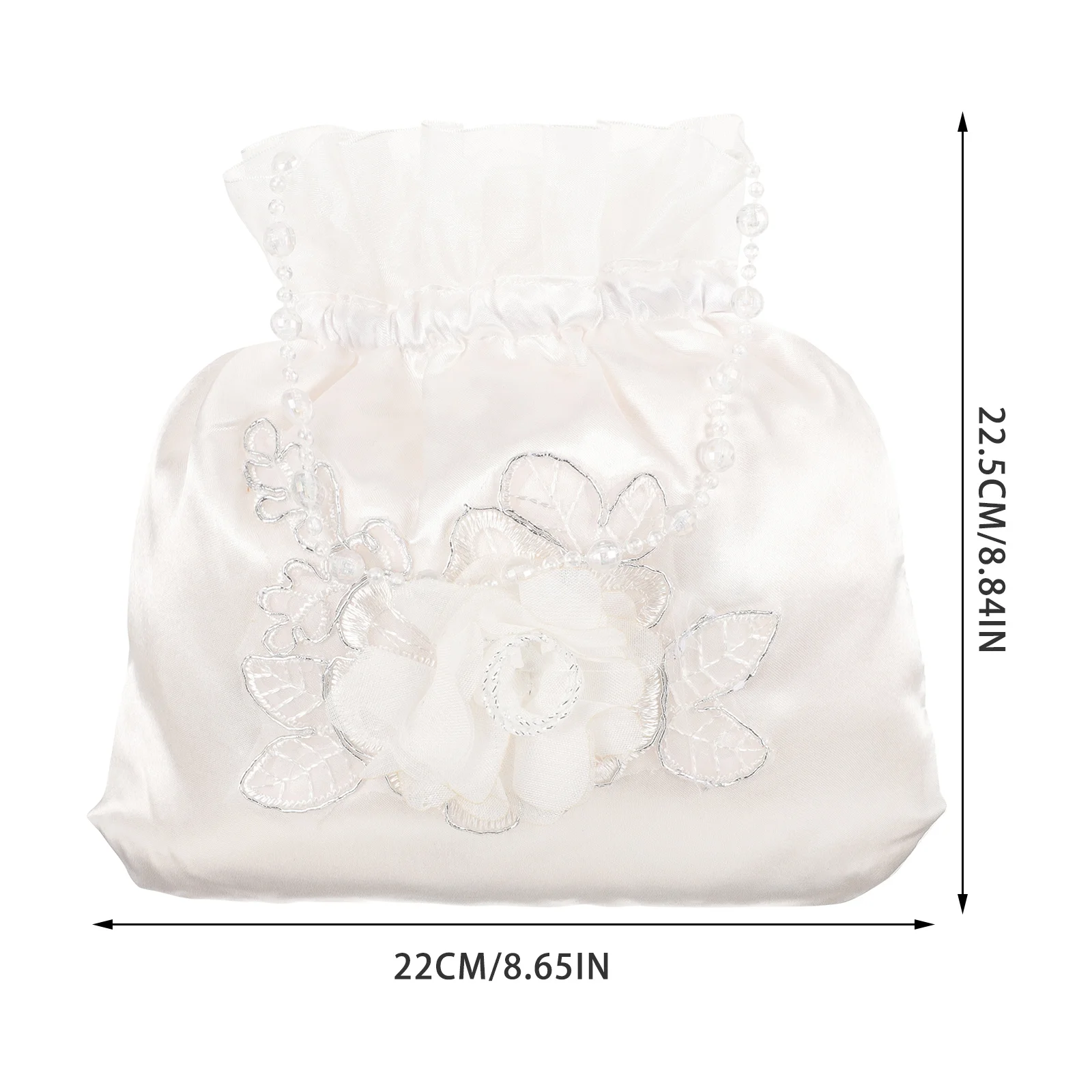 Bolsa de noiva flor decorada bolsa de doces dama de honra cetim sacos de casamento de noiva saco de cordão casamento
