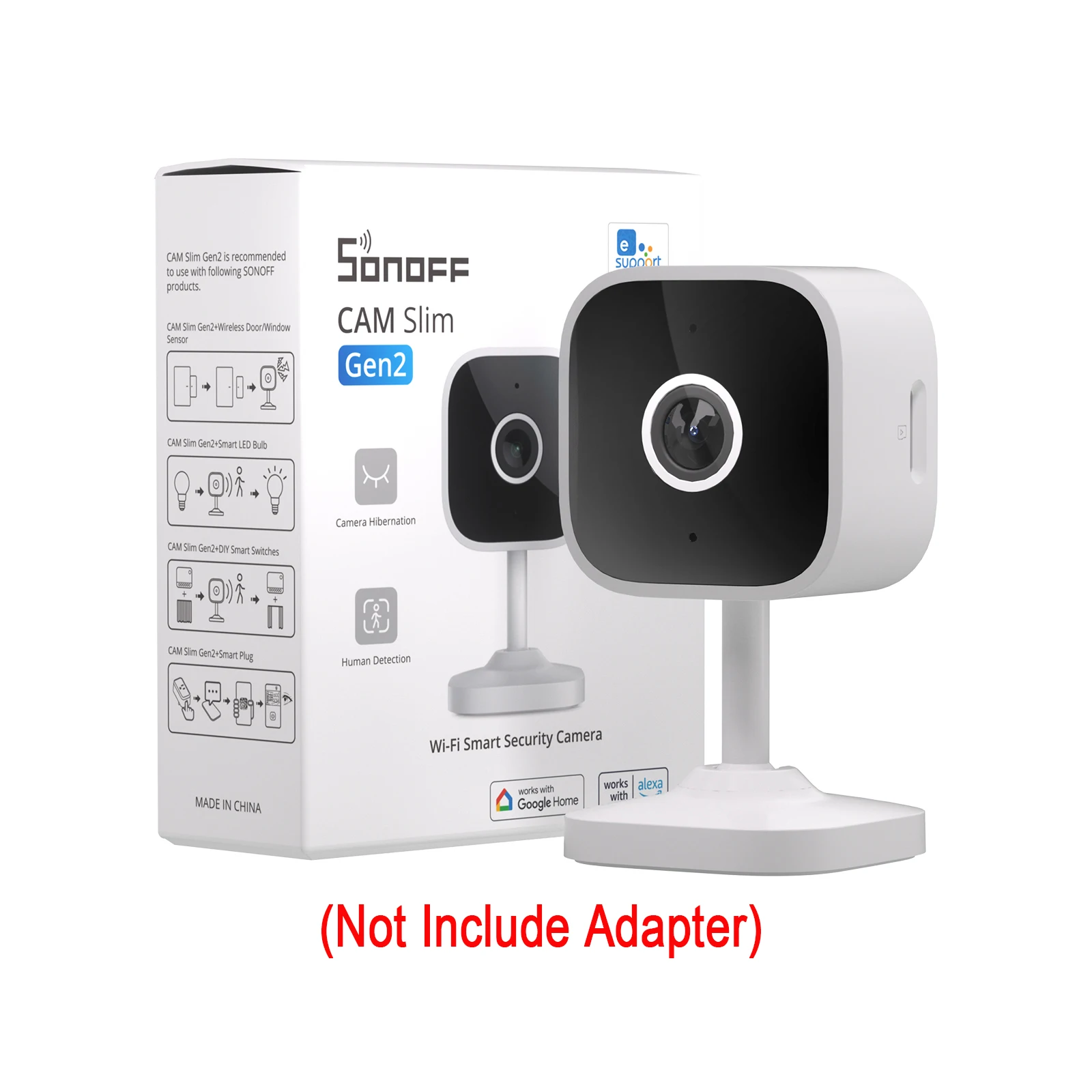 SONOFF CAM Slim Gen2 WiFi Smart Home Security Camera 1080P HD Motion Detection Two-way Audio Night Vision Support Alexa Google