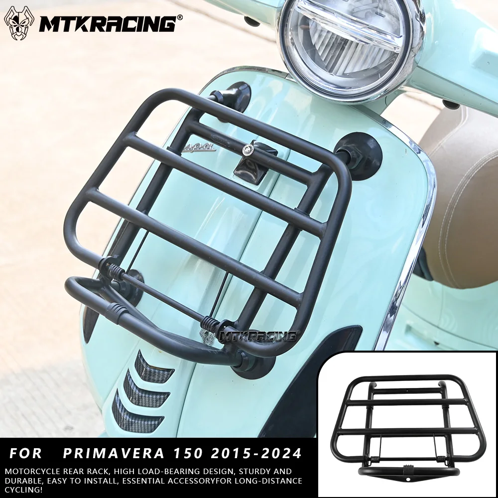 

MTKRACING для Vespa Primavera 150 2015-2024, передняя багажная полка для мотоцикла, багажник, кронштейн, аксессуары