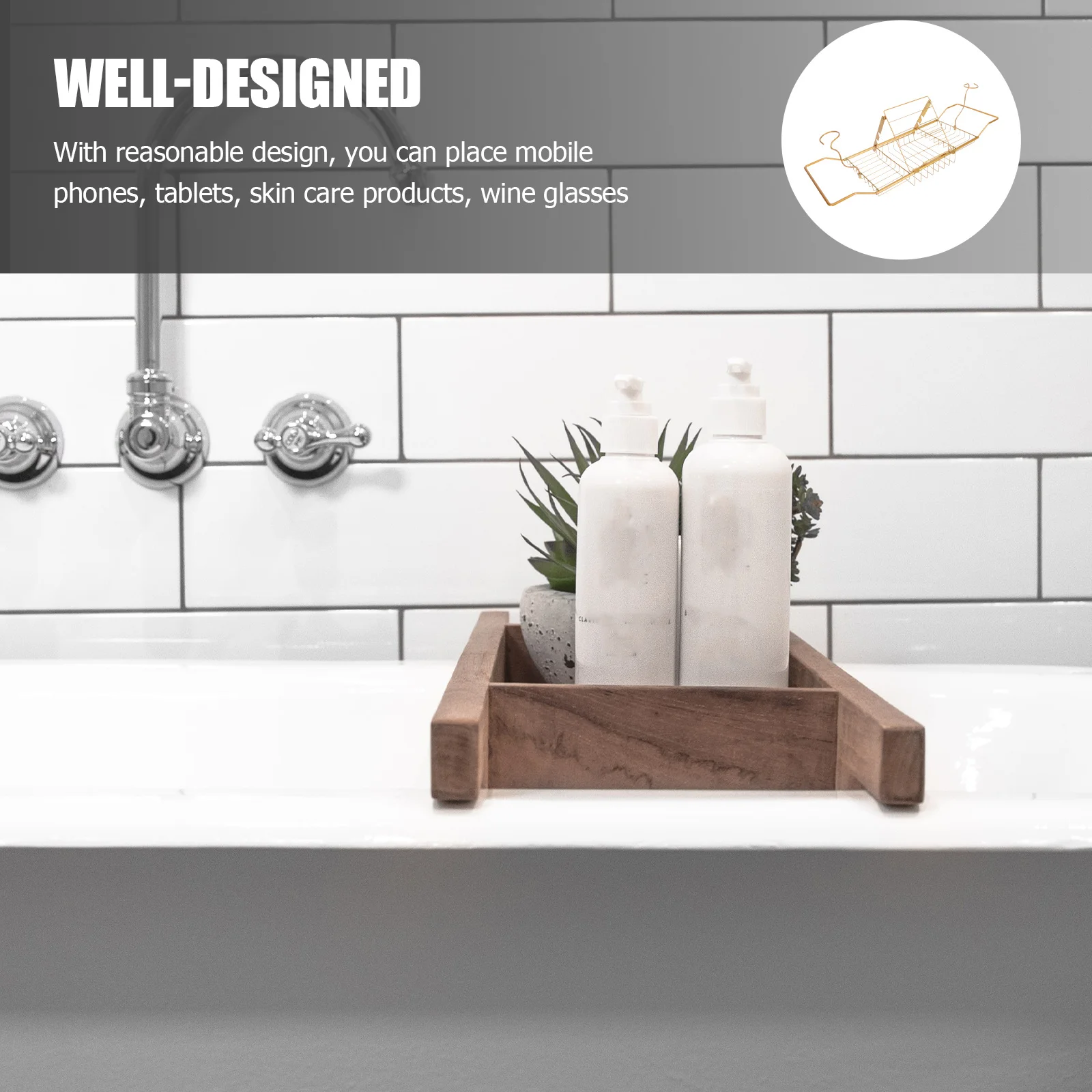 Badewanne Regal Edelstahl Erweiterbar Rack Für Telefon Tablet Lagerung Badezimmer Organisation Tablett Halter Halterung Versenkbare Bad