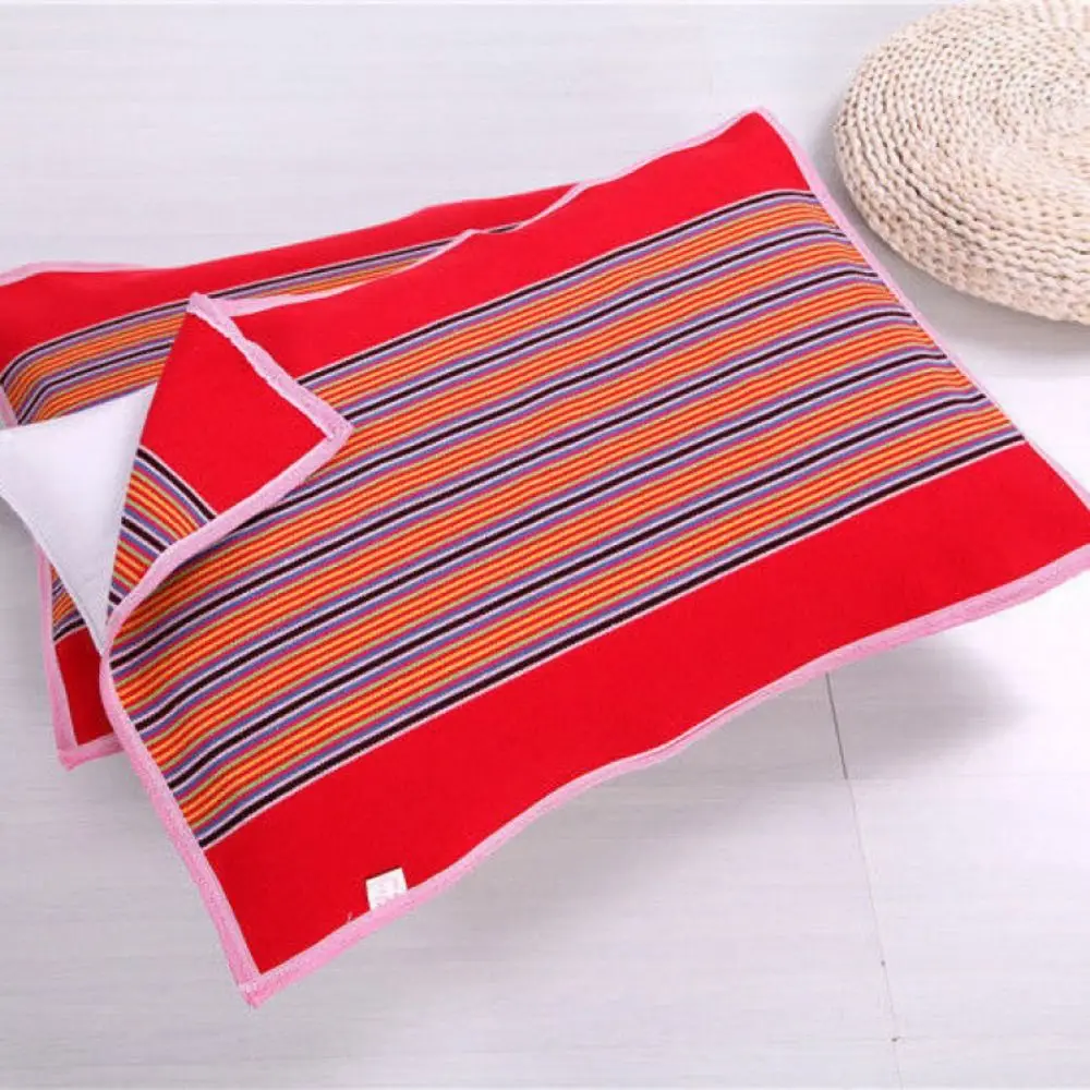 

2Pcs Thickened Thickening Pillowcase Breathable Colorful Striped Pillow Cover Soft Washable Thickened Striped Pillowcase Bedroom