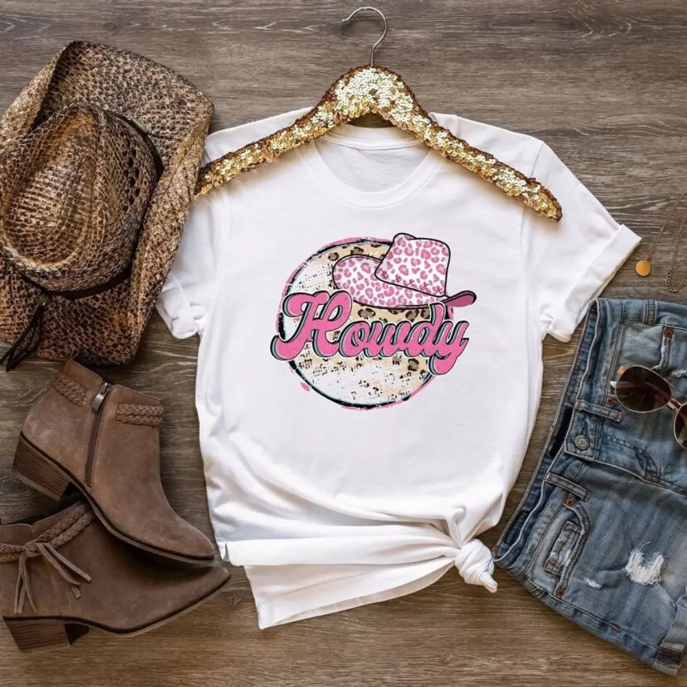 Howdy Leopard Cowgirl T Shirt Western Boho Tee Wild West Tee Southwest Shirt Country T-Shirt Inspirational Tee coquett Tops