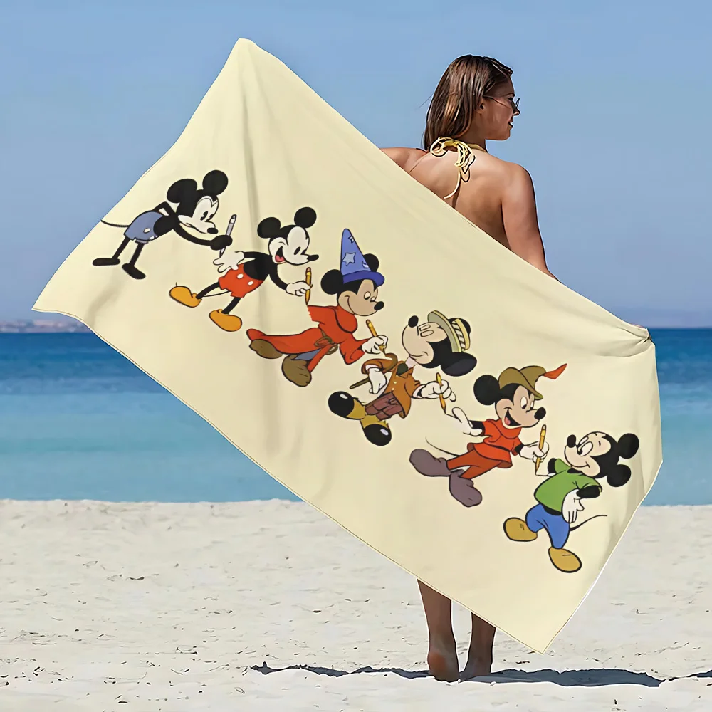 Disney Mickey Mouse Anime Graffiti Beach Towel Microfiber Sand Free Quick Dry Soft Sandproof Pool Towels Gift for Women Travel