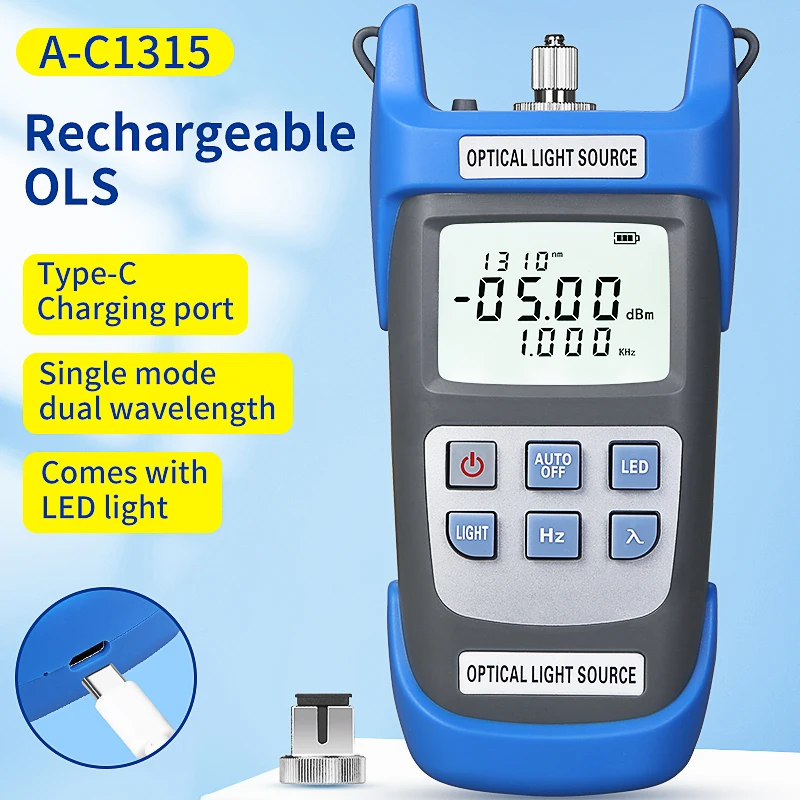 comptyco-a-c1315-rechargeable-optical-fiber-stable-light-source-1310-1550nm-fiber-optic-testing-tool-ols-built-in-led-lighting