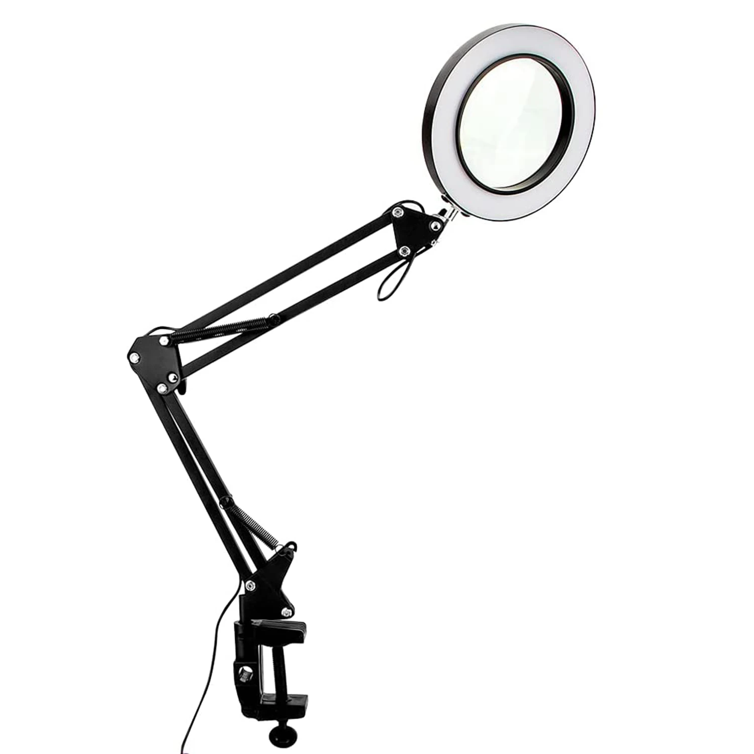 

10X Magnifying Glass with Light and Clamp 3 Color Modes 10 Brightness Adjustable Magnifying Desk Lamp for Crafts Reading