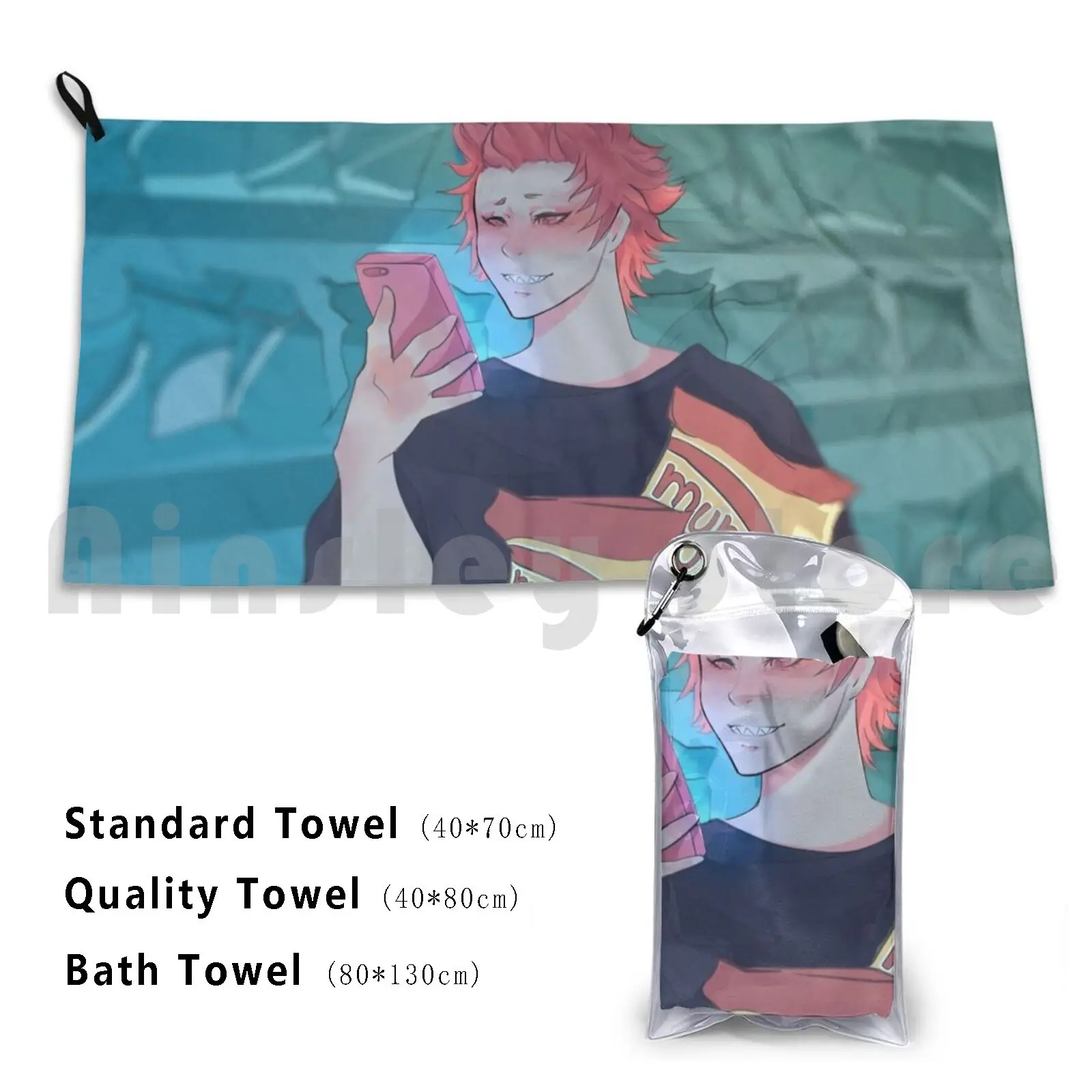 Distance-Kiri Beach Towel Quick Dry Quality Towel Kiribaku Bakushina Bakugou Bnha Mha Katsuki Bakugo Kirishima