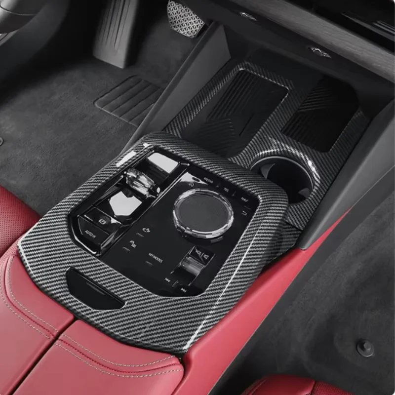LHD Car gear shift knob frame Decoration Armrest Storage Panel Cover Trim Carbon For BMW 5 Series G60 2024 2025 Accessories