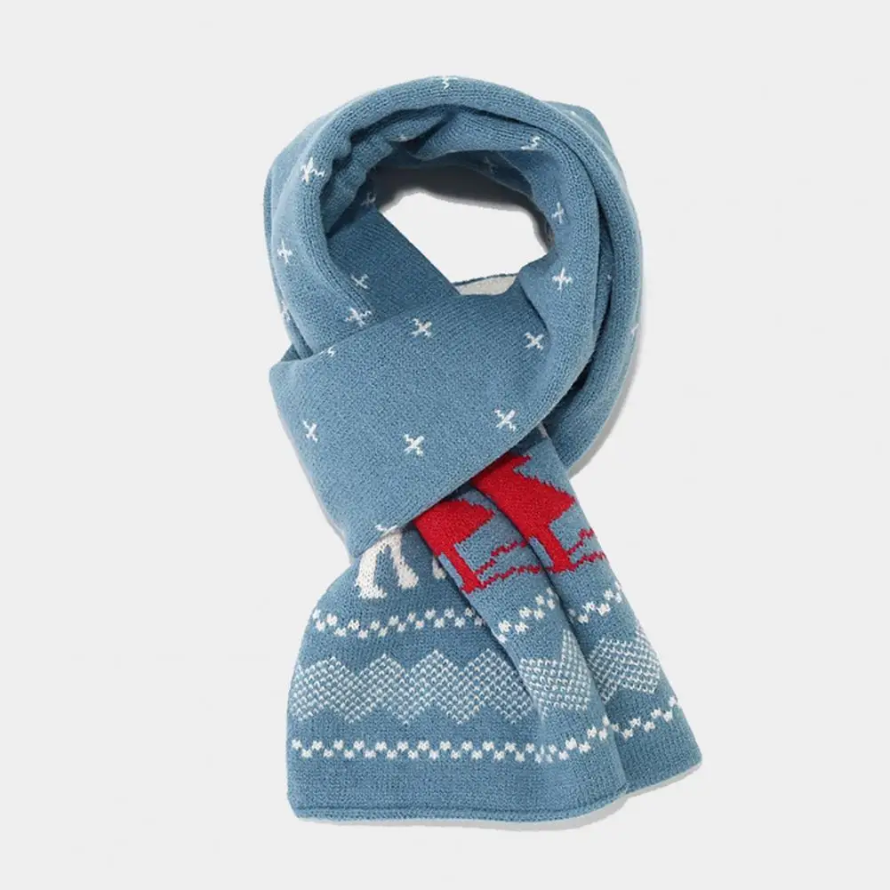 Winter Outdoor Hat Christmas Elk Tree Pattern Beanie Scarf Gloves Set Warm Fleece Winter Outdoor Cycling Accessories Unisex