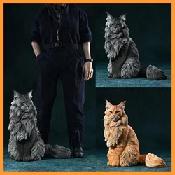 JXK JXK193 1/6 Scale Maine Coon 2.0 Half Seated Patterned Maine Cat Animal Simulation Model For 12