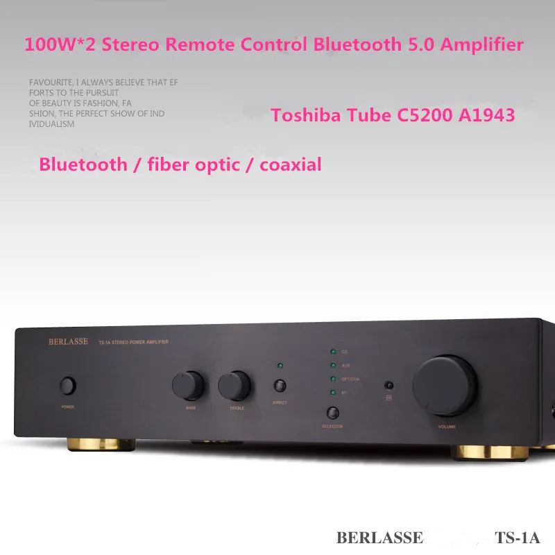 リモコン付きオーディオアンプ,ステレオ,ハイエンド,Bluetooth BERLASSE-TS-1A,ホームシアターアンプ,100モデル (C5200),5.0 W x 2