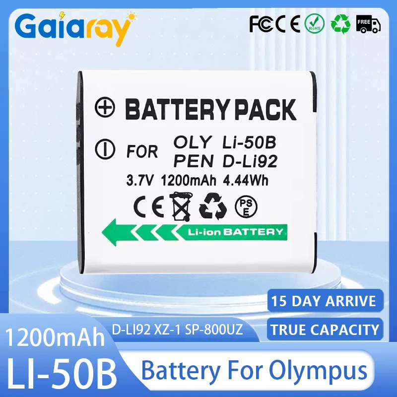 

LI-50B аккумулятор для камеры 3,7 В 1200 мАч аккумуляторная батарея для Olympus LI 50B LI50B для камер Pentax D-LI92 XZ-1 SP-800UZ SZ-30MR