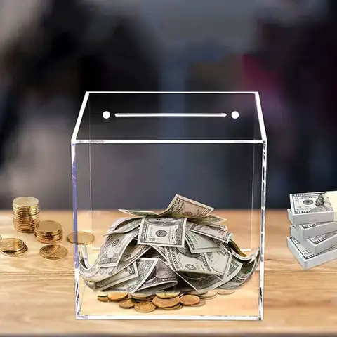 Piggy Banks for Adults (2025 Upgraded Version), Clear Acrylic Money Saving Bank Break to Open, Can Only Save That Cannot Be Take