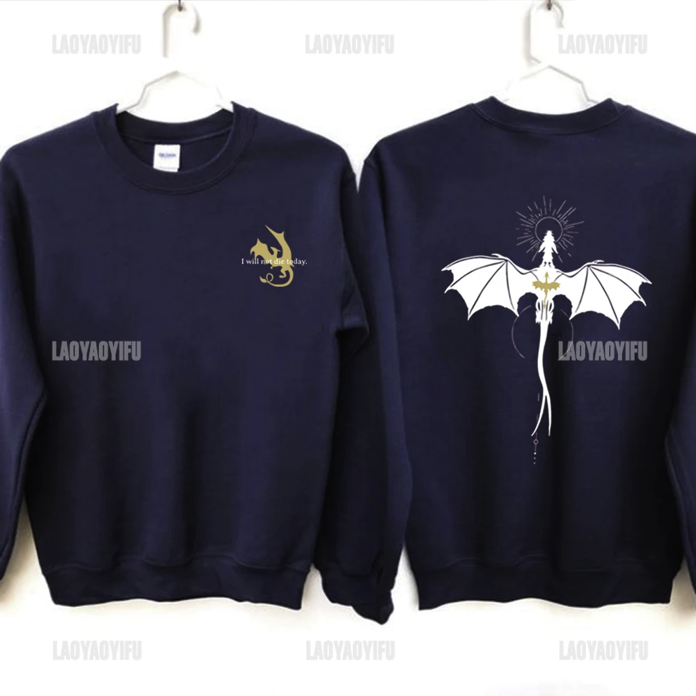 Dragon Mark Printing Sweater Fourth Wing Graphic Sweatshirt Basgiath War College Shirts Gift for Book Lovers Unisex Sweatshirt