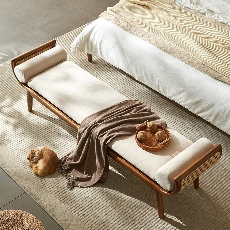 Solid wood bench, shoe changing bench at the door