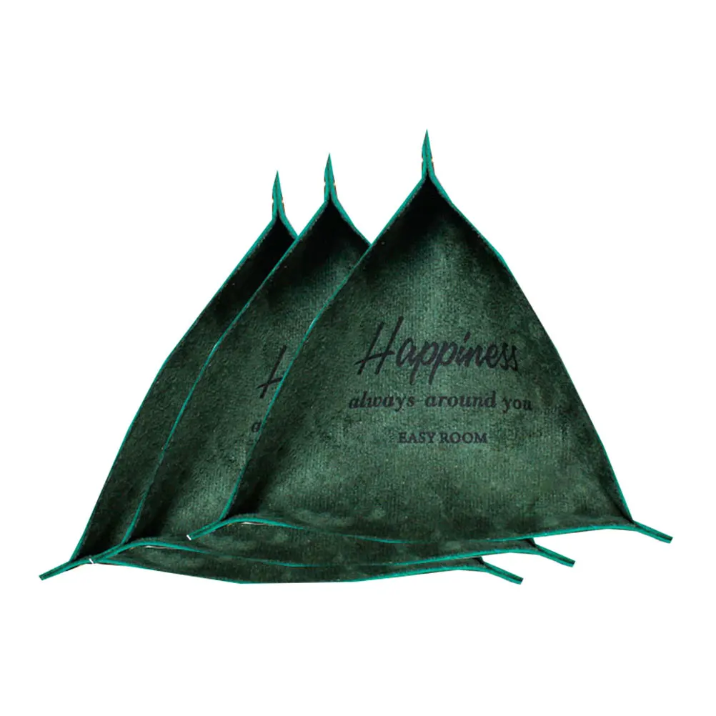 

1pc Triangle Desktop Cosmetics Storage Box Jewelry Key Watch Holder Foldable Organizer Tray For Home Office Travel Dark