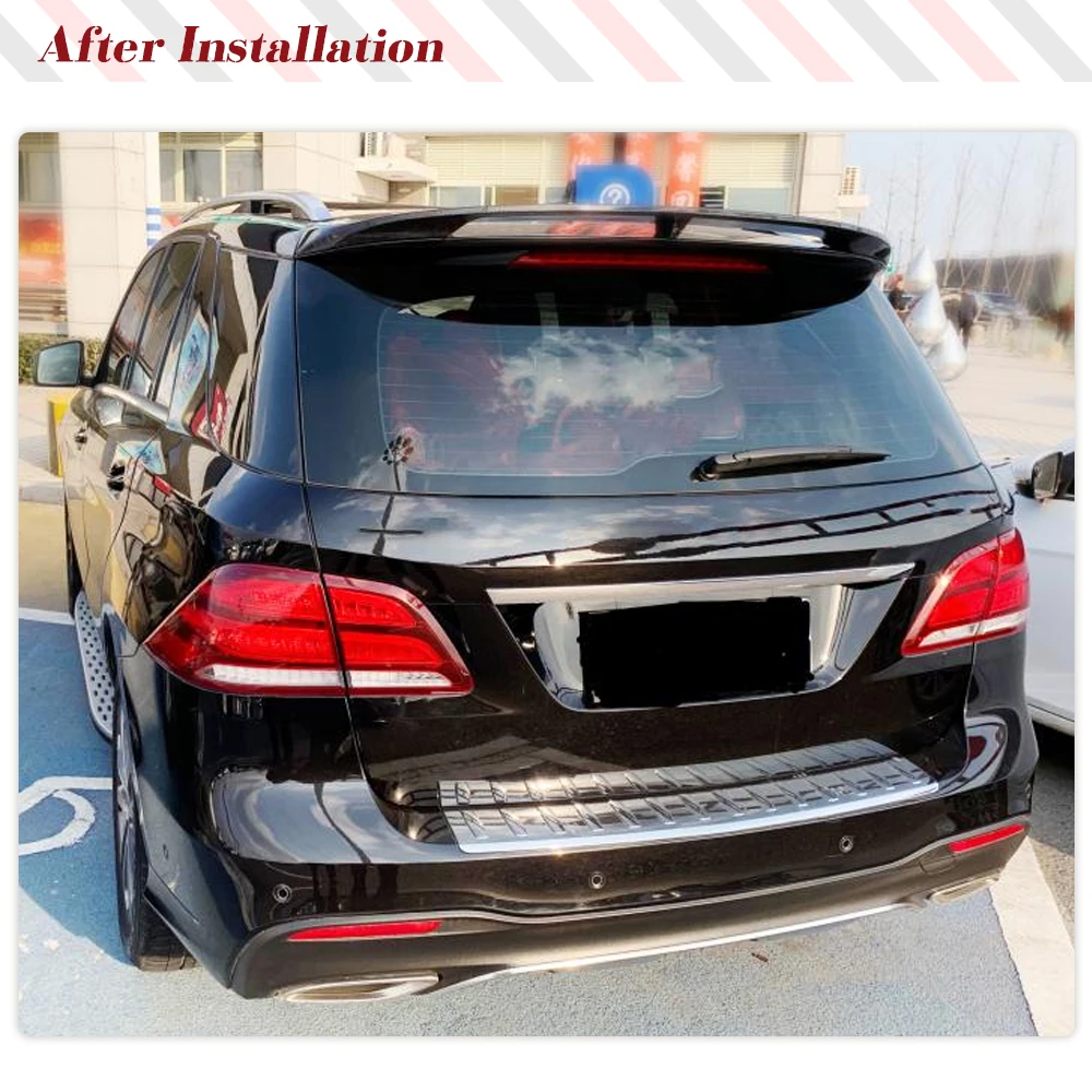 For Mercedes W166 GLE350 GLE43 AMG 2015-2018 Real Carbon Fiber Rear Roof Racing Spoiler Wing Rear Boot Lid Highkick Wing Lip