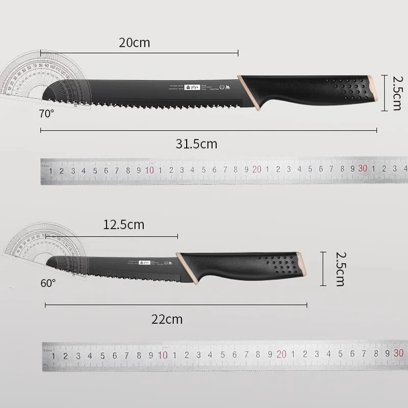 Rostfreies Brotmesser Edelstahl gezacktes Messer zum Schneiden von Baguettes und Sandwiches Home Toast Schneide messer