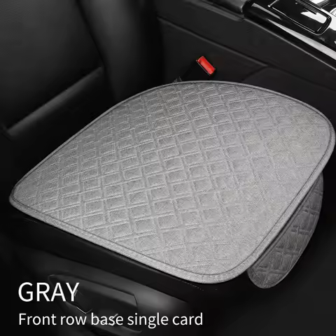 Four season universal linen double line grid car seat cushion anti slip and wear-resistant single seat three piece set, single p