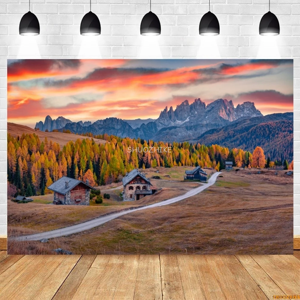 Autumn Natural Scenery Photography Backdrop Forest Plain Landscape Birthday Party Holiday Travel Portrait Photo Background Decor