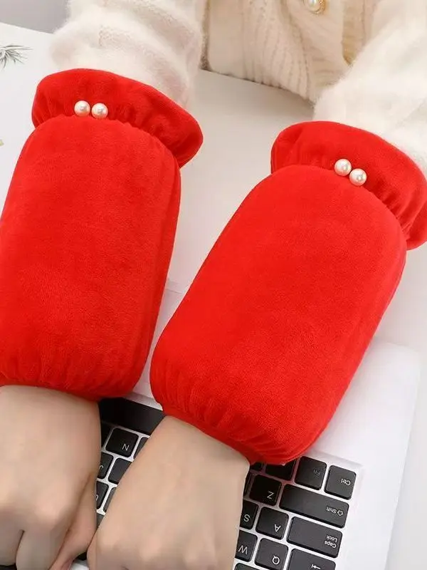 

2026 New ort Sve Covers Women's Red Durable for Work Adult Downproof Student Protector Arm Covers Household Cleaning